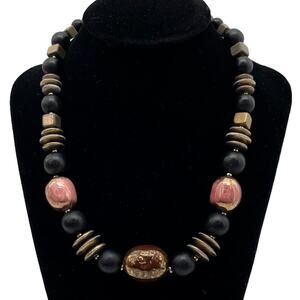 Vintage Fashion Tribal Style Necklace Ethnic Handmade Trade Beads Chunky Jewelry